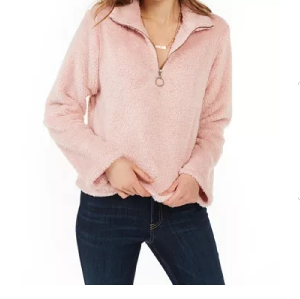 Zip-Front Fuzzy Zip-Up Top NWT - Picture 1 of 5